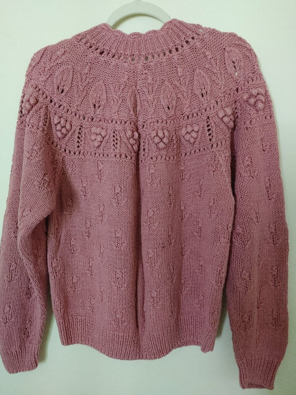 Cape Isle Knitter Vintage Hand Knit Cardigan Sweater Rose Size S - Picture 5 of 7